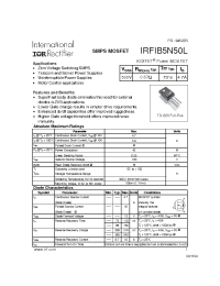 Datasheet IRFIB5N50L manufacturer IRF