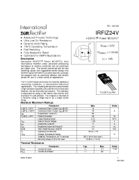 Datasheet IRFIZ24V manufacturer IRF