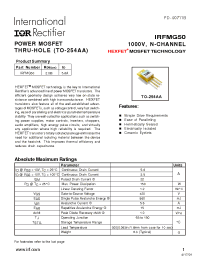 Datasheet IRFMG50 manufacturer IRF