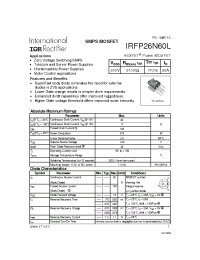 Datasheet IRFP26N60L manufacturer IRF