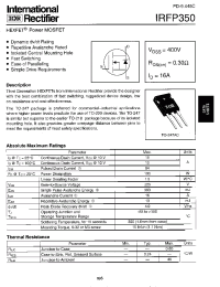 Datasheet IRFP350 manufacturer IRF
