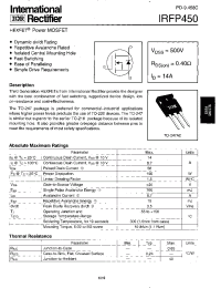 Datasheet IRFP450 manufacturer IRF
