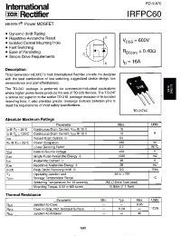 Datasheet IRFPC60 manufacturer IRF