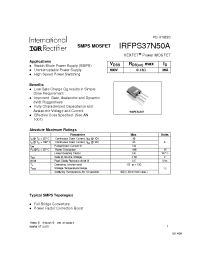 Datasheet IRFPS37N50 manufacturer IRF