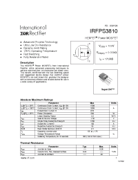 Datasheet IRFPS3810 manufacturer IRF