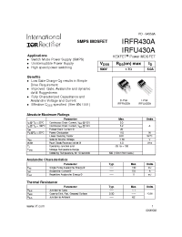 Datasheet IRFR430A manufacturer IRF