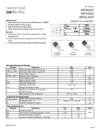 Datasheet IRFS3507 manufacturer IRF