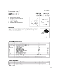 Datasheet IRFSL11N50A manufacturer IRF