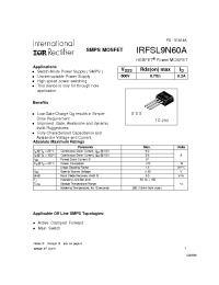 Datasheet IRFSL9N60A manufacturer IRF