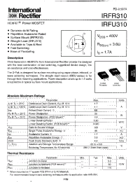Datasheet IRFU310 manufacturer IRF