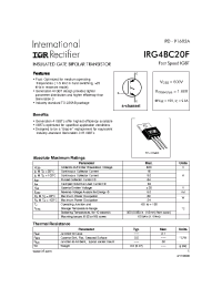 Datasheet IRG4BC20F manufacturer IRF