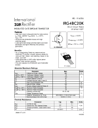 Datasheet IRG4BC20K manufacturer IRF