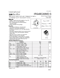 Datasheet IRG4BC20MD-S manufacturer IRF