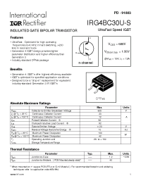 Datasheet IRG4BC30U-S manufacturer IRF