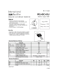 Datasheet IRG4BC40U manufacturer IRF