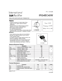 Datasheet IRG4BC40W manufacturer IRF
