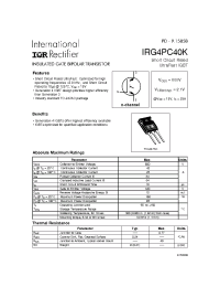 Datasheet IRG4PC40K manufacturer IRF