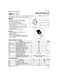 Datasheet IRG4PH50 manufacturer IRF