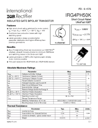 Datasheet IRG4PH50K manufacturer IRF