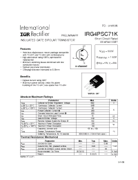 Datasheet IRG4PSC71K manufacturer IRF