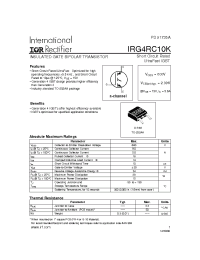 Datasheet IRG4RC10 manufacturer IRF