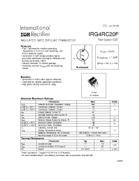 Datasheet IRG4RC20F manufacturer IRF