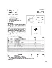 Datasheet IRLL110 manufacturer IRF