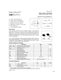 Datasheet IRLU2705 manufacturer IRF