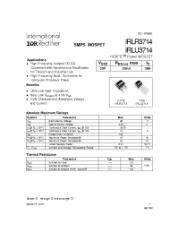 Datasheet IRLU3714 manufacturer IRF