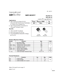 Datasheet IRLU3715 manufacturer IRF