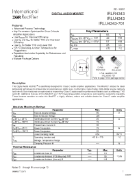 Datasheet IRLU4343 manufacturer IRF