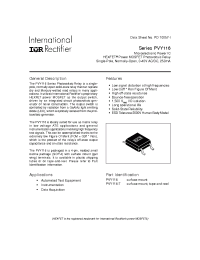 Datasheet PVY116 manufacturer IRF