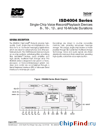 Datasheet ISD4004-08MP manufacturer ISD