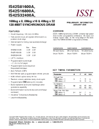 Datasheet IS42S16800A manufacturer ISSI