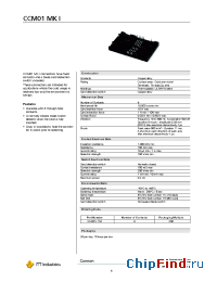 Datasheet CCM01-1NF manufacturer ITT