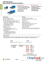 Datasheet PHA2UQAG001A manufacturer ITT