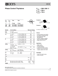 Datasheet CS19-08HO1S manufacturer IXYS