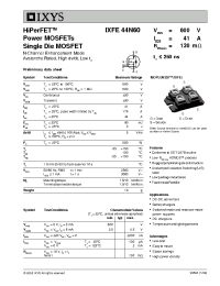 Datasheet IXFE44N60 manufacturer IXYS