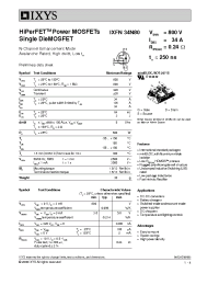 Datasheet IXFN34N80 manufacturer IXYS