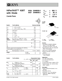Datasheet IXGH30N60BU1 manufacturer IXYS