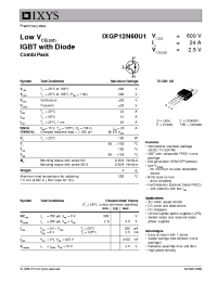 Datasheet IXGP12N60U1 manufacturer IXYS