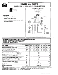 Datasheet KBU801 manufacturer JGD