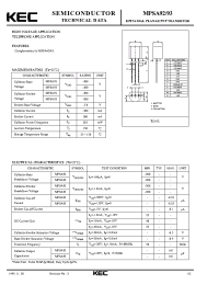 Datasheet MPSA92 manufacturer KEC
