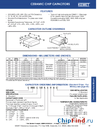 Datasheet C0805C100C5GAC manufacturer Kemet