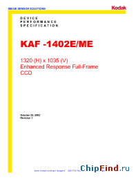 Datasheet KAF-1402ME manufacturer Kodak