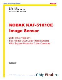 Datasheet KAF-5101CE manufacturer Kodak