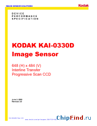 Datasheet KAI-0330D manufacturer Kodak
