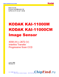 Datasheet KAI-11000CM manufacturer Kodak