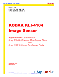 Datasheet KLI-4104 manufacturer Kodak