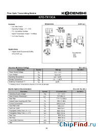 Datasheet KFO-TX13CA manufacturer Kodenshi